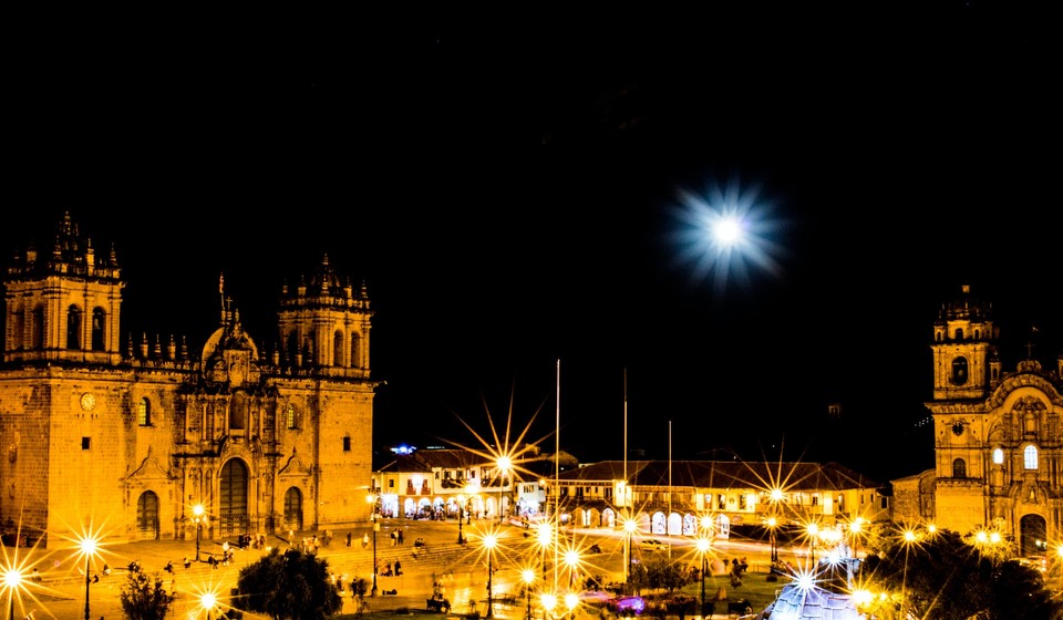 Night view of Cusco downtown