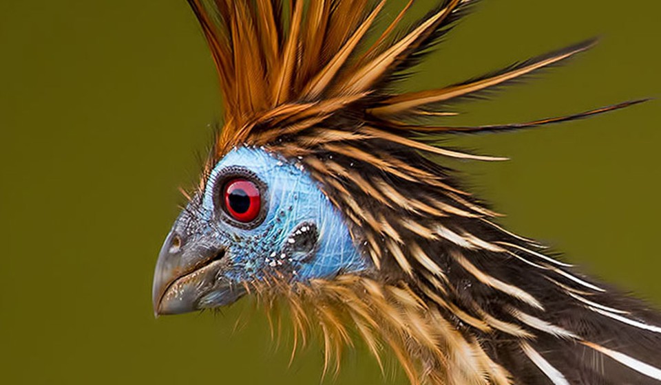 Hautzin bird in the Peru Amazon 