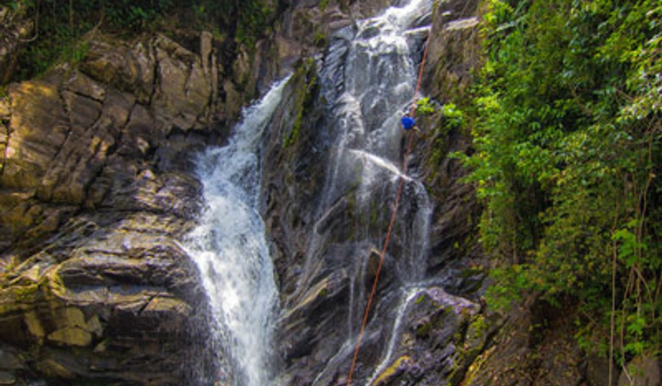 Waterfall hike and rapelling