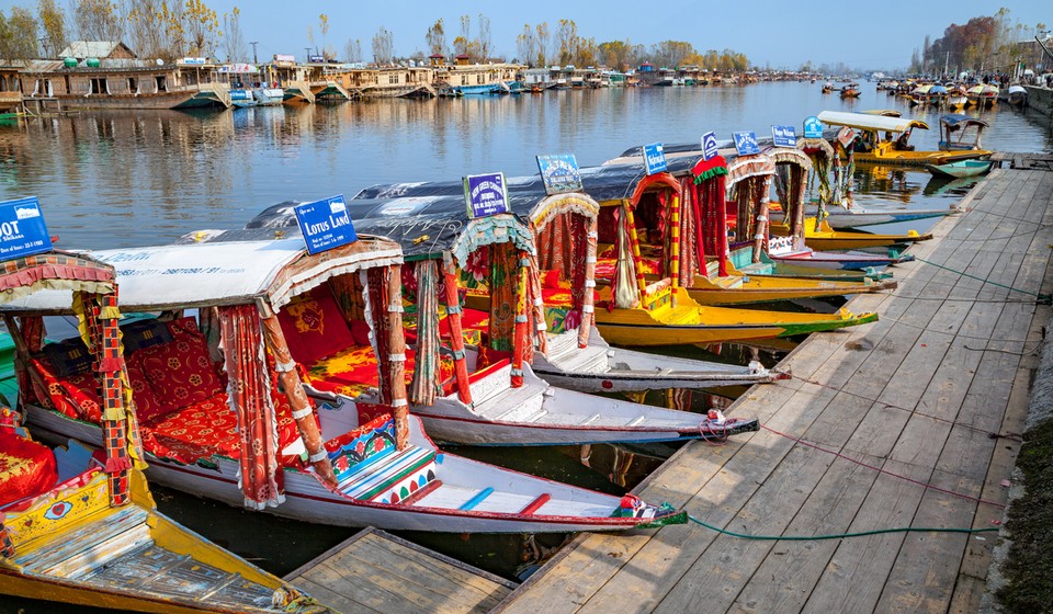 Shikaras in Srinagar, Kashmir