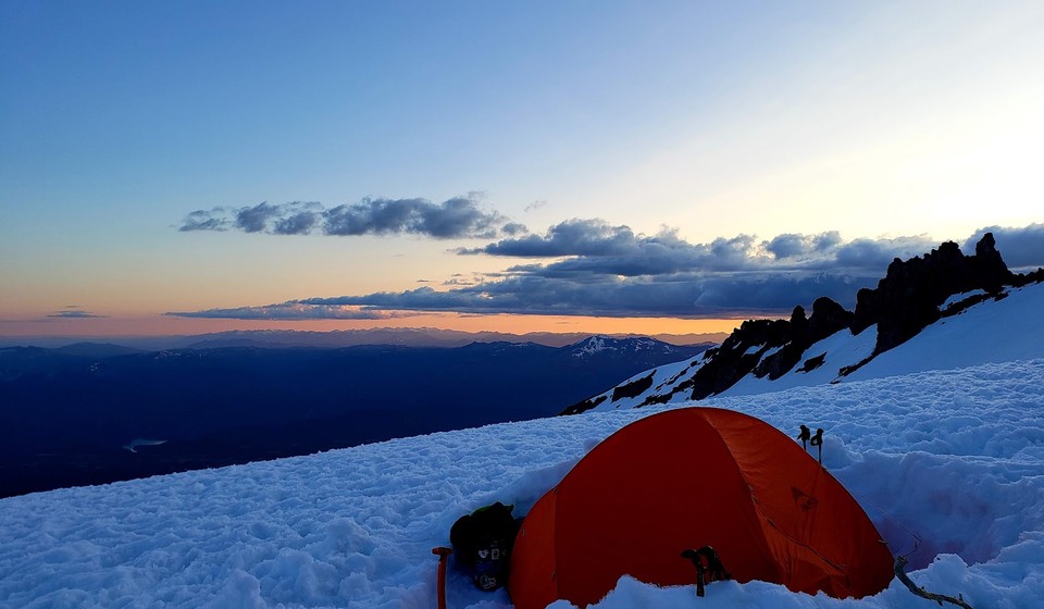 Sunrise at Helen Lake Camp on Mt Shasta Climb