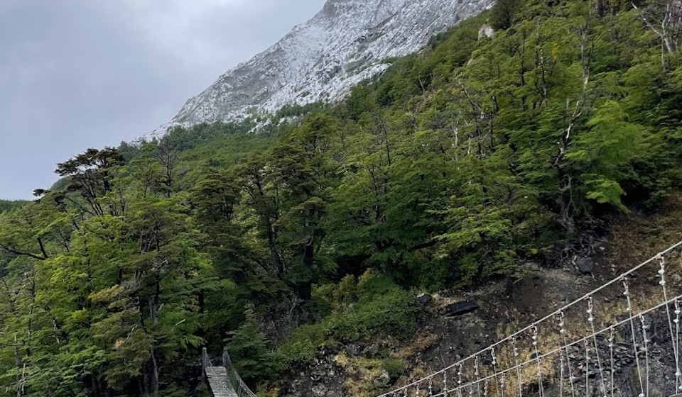 Suspension Rope Bridge on the W trail in Patagonia