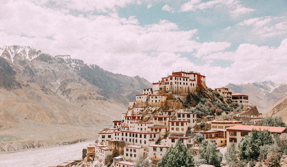 Key Monastery is on the banks of the Spiti river in Spiti Valley, India.