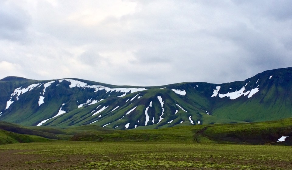 Snow capped mountains in the iceland highlands 